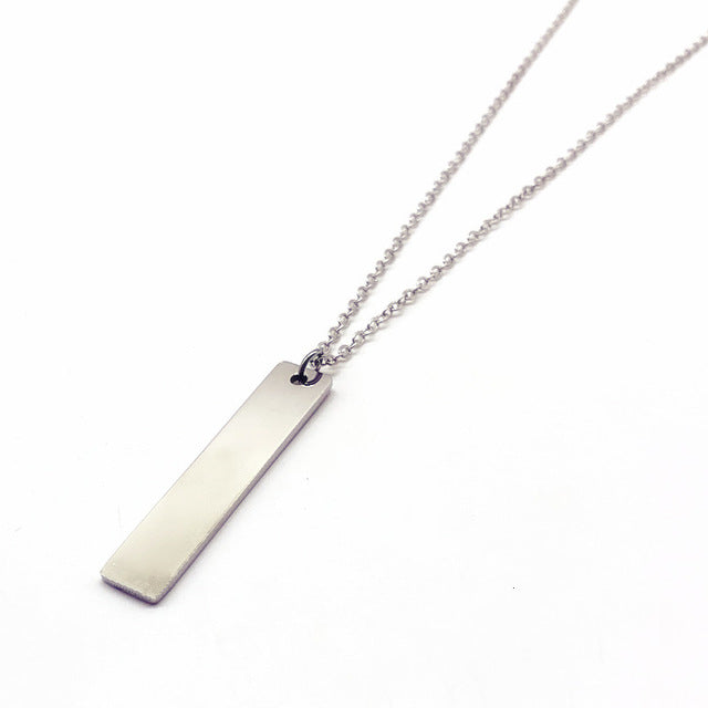 New Black Rectangle Pendant Necklace - Shopeasywear