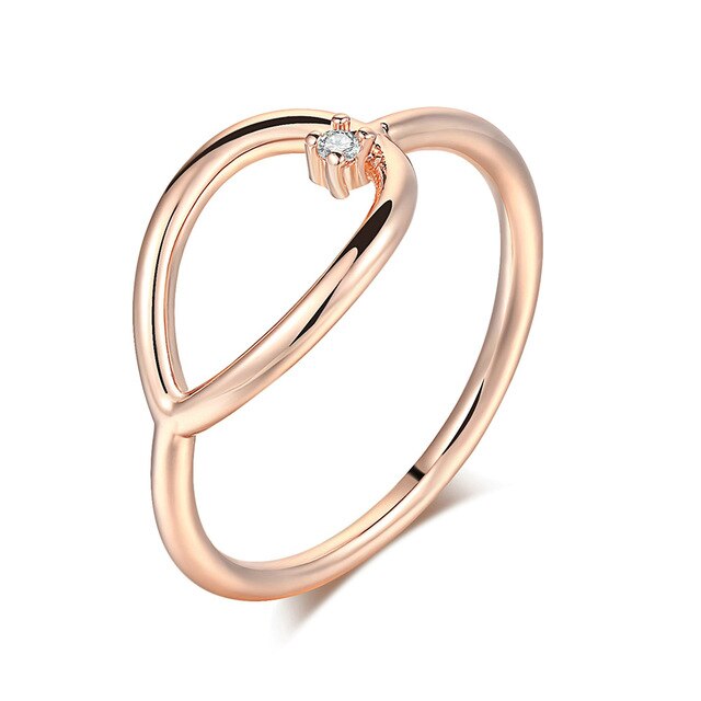 Romantic Number Eight Cubic Zirconia Rose Gold Color Brand Engagement Rings For Women Fashion Jewelry DWR407 - Shopeasywear