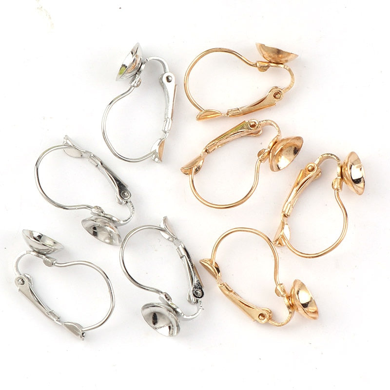 13x20mm Metal Bowl Tone Ear Wire Oval French Lever Hook Earnuts Ear Plugging Back Stopper Setting DIY Earring Earstud Findings - Jeglow store
