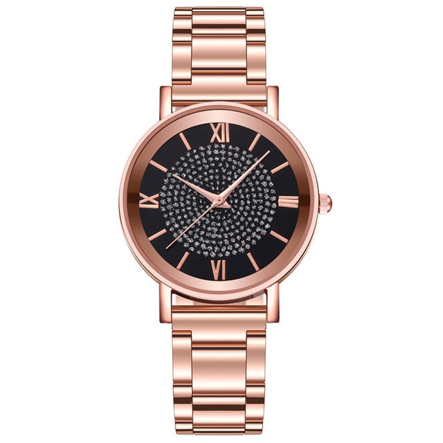 Women Watches 2020 Luxury Diamond Rose Gold Ladies Wrist Watches Magnetic Women Bracelet Watch For Female Clock Relogio Feminino - Shopeasywear