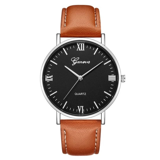 2018 Reloj Fashion Large Dial Military Quartz Men Watch Leather Sport Watches Classic Clock Wristwatch Relogio Masculino #D - Shopeasywear