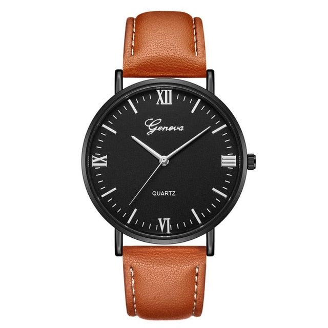 2018 Reloj Fashion Large Dial Military Quartz Men Watch Leather Sport Watches Classic Clock Wristwatch Relogio Masculino #D - Shopeasywear