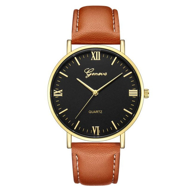 2018 Reloj Fashion Large Dial Military Quartz Men Watch Leather Sport Watches Classic Clock Wristwatch Relogio Masculino #D - Shopeasywear