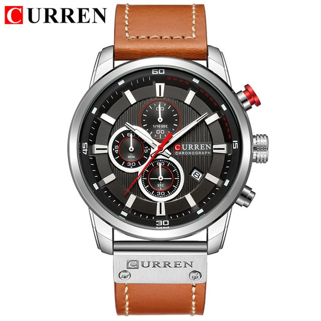 CURREN 8291 Luxury Brand Men Analog Digital Leather Sports Watches Men's Army Military Watch Man Quartz Clock Relogio Masculino - Shopeasywear
