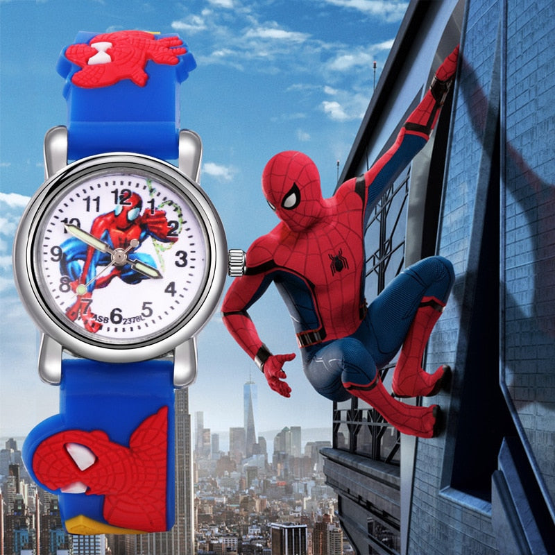 Kids Watches Boys Spiderman Children's Cartoon Watch Silicone Sports Quartz Wrist Watches Gifts for Boys Montre Enfant Garcon - Shopeasywear