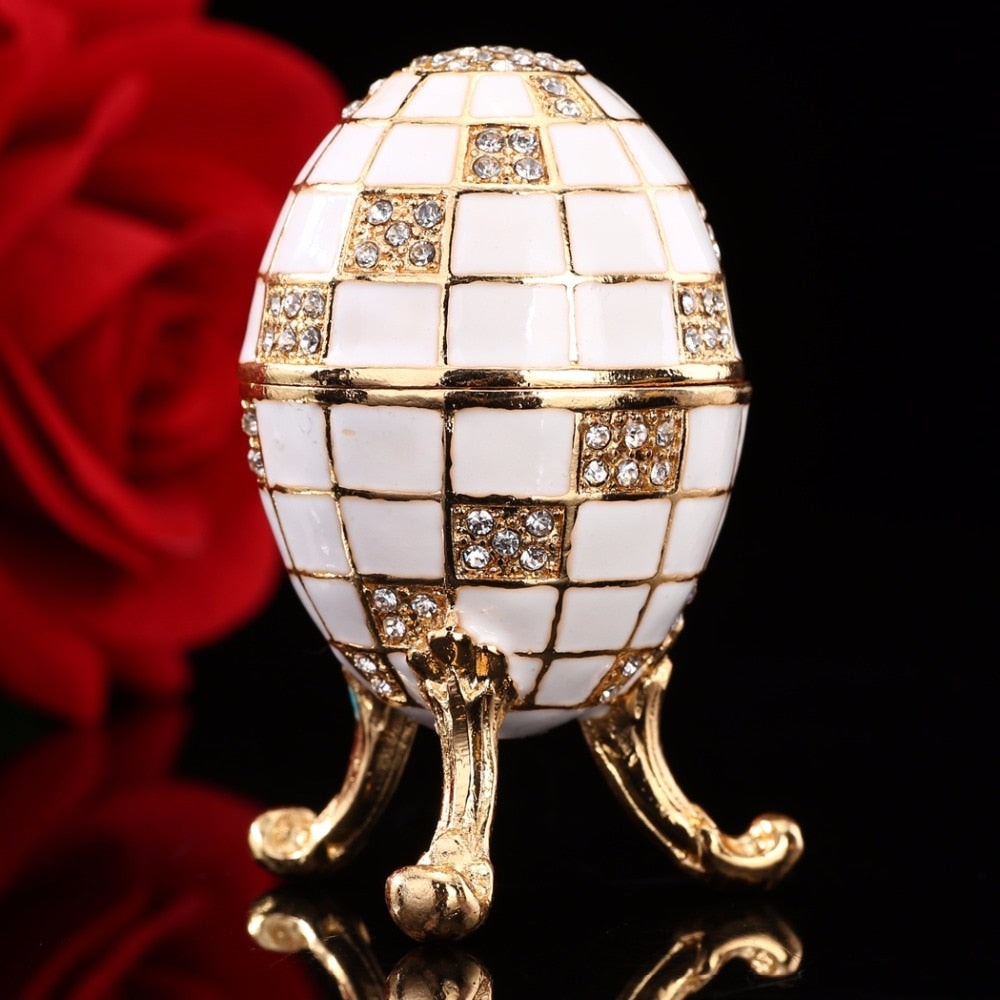 QIFU Zinc Alloy White Exquisite Egg for Jewelry Box Gift - Shopeasywear