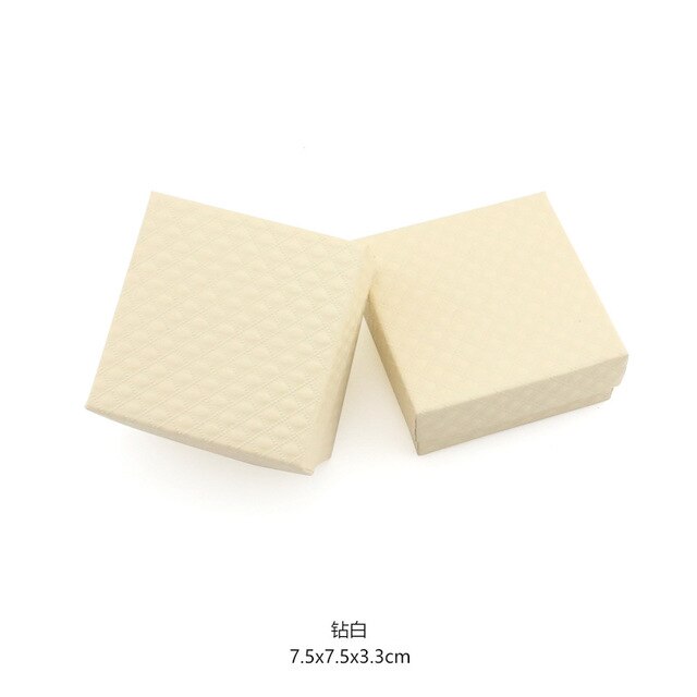 7.5*7.5 Red/Blue/Buff/Black/Pink/White Paper Square Jewelry Box Package GIft Box for Necklace Bracelet Earrings Fashion Jewelry - Shopeasywear