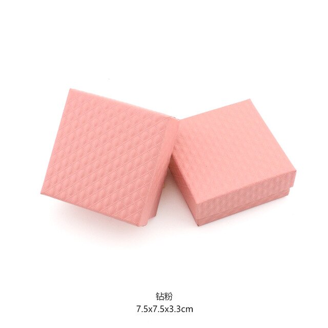 7.5*7.5 Red/Blue/Buff/Black/Pink/White Paper Square Jewelry Box Package GIft Box for Necklace Bracelet Earrings Fashion Jewelry - Shopeasywear