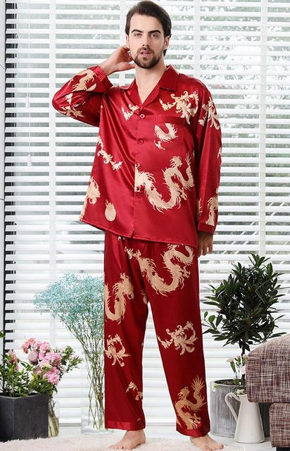 Couple Silk Satin Pajamas Set