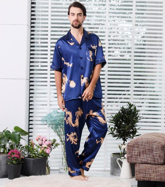 Couple Silk Satin Pajamas Set