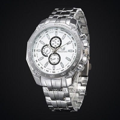 Silver Stainless Steel Men's Watches - Shopeasywear
