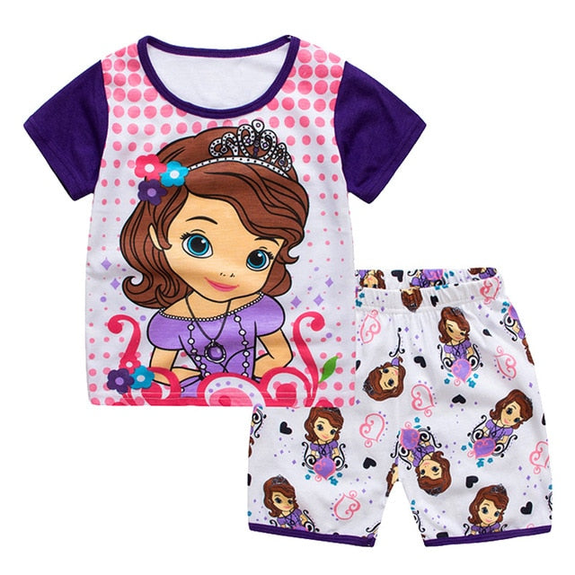 2020 New Kids Boys Girls Short Sleeve Pajamas