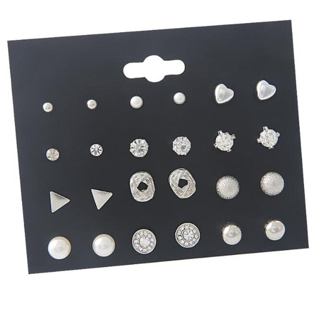 Shiny Wedding Stud Earrings Set For Women - Shopeasywear