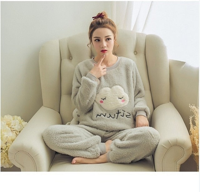 Autumn Winter Women Pajamas Sets
