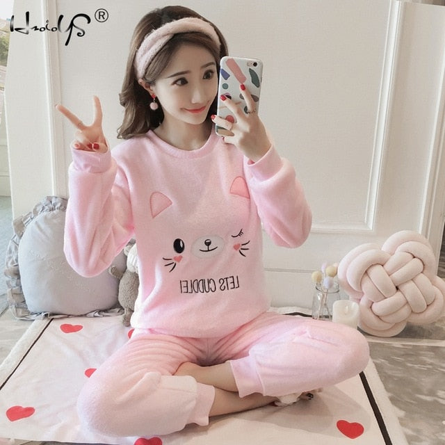 Autumn Winter Women Pajamas Sets
