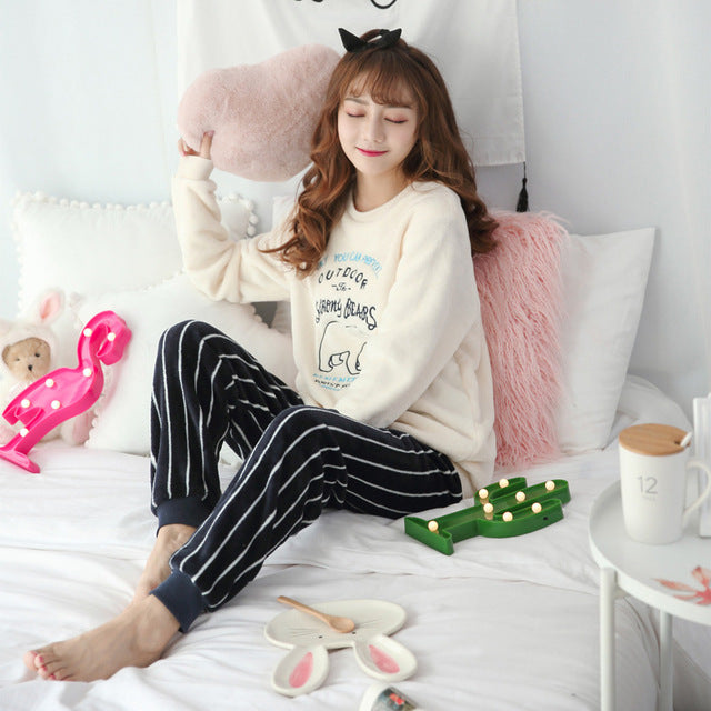 Autumn Winter Women Pajamas Sets