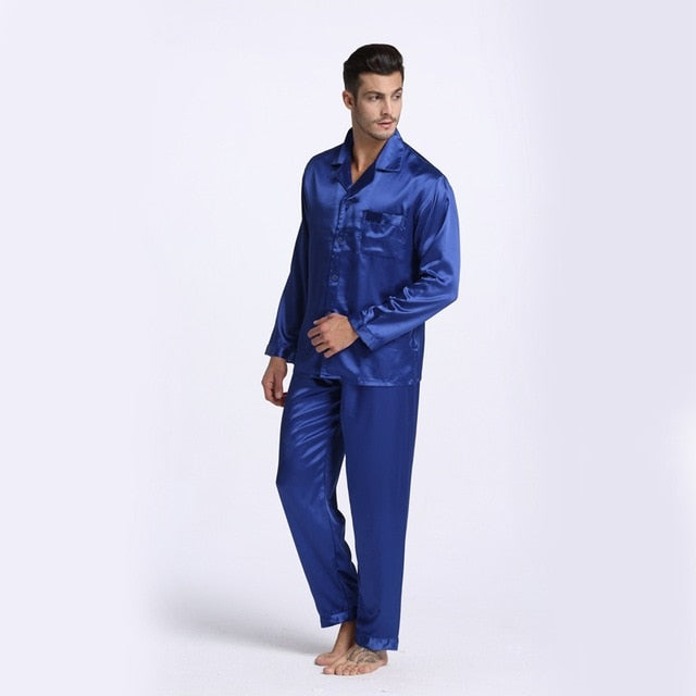 Men's Stain Silk Pajama Set