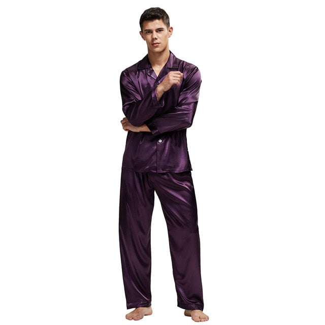 Men's Stain Silk Pajama Set