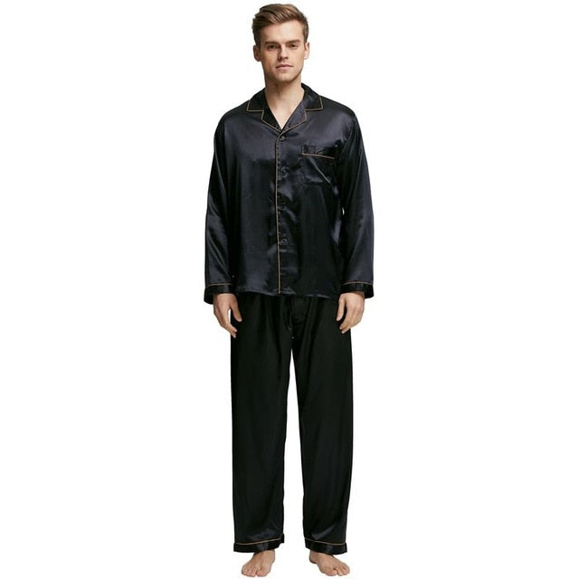 Men's Stain Silk Pajama Set