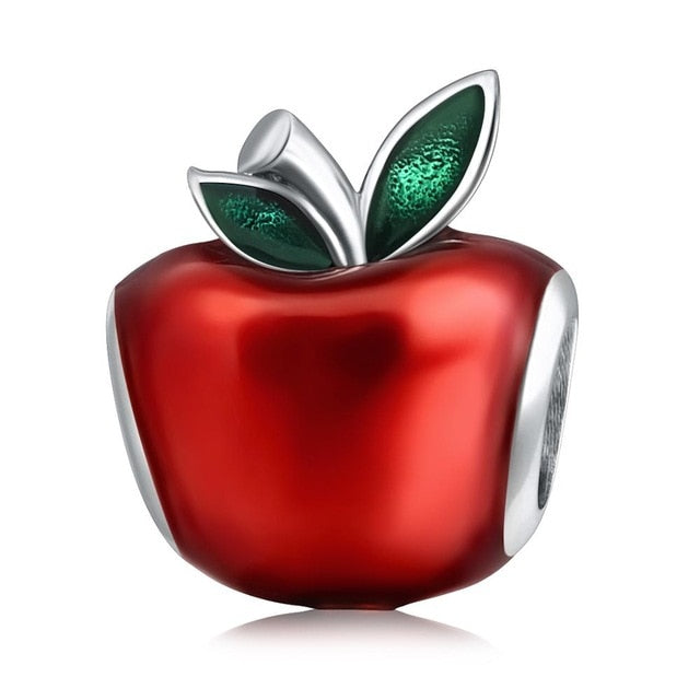 Red Enamel Apple Beads Fit Pandora Charm Bracelets for Women - Shopeasywear