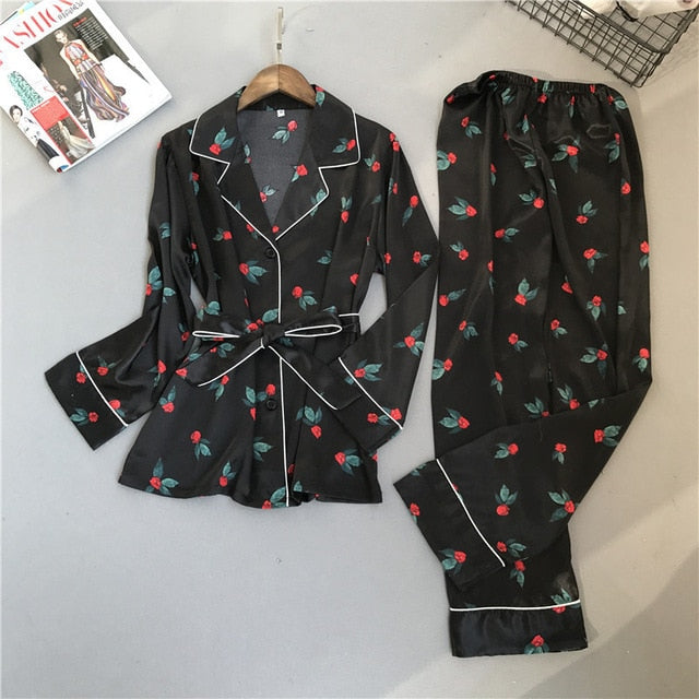 Spring Printing Pattern Women Pajama Set