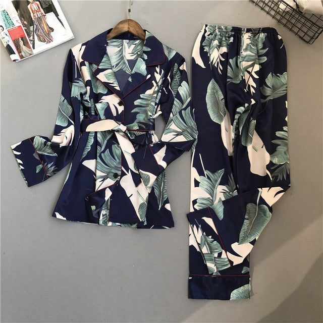 Spring Printing Pattern Women Pajama Set