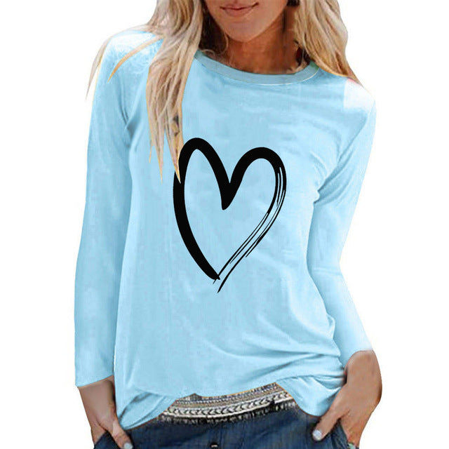 O-neck Long Sleeve Top Loose T-shirt