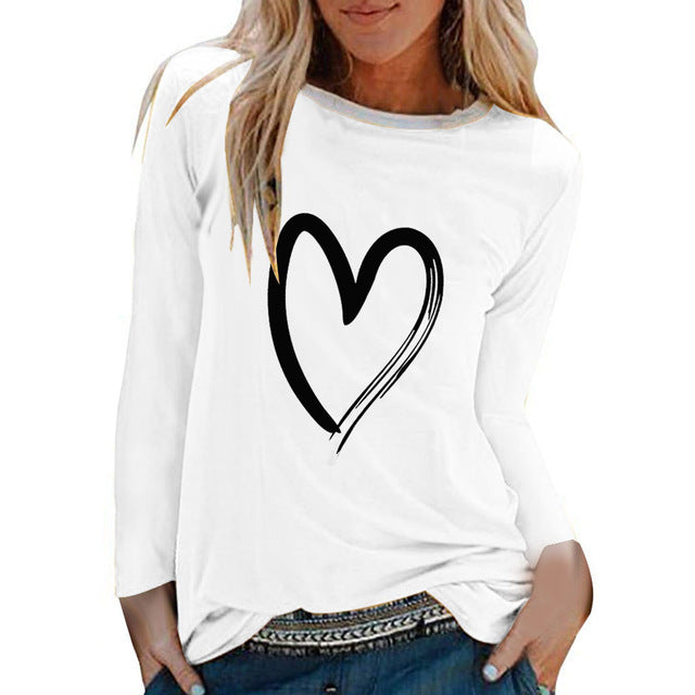 O-neck Long Sleeve Top Loose T-shirt
