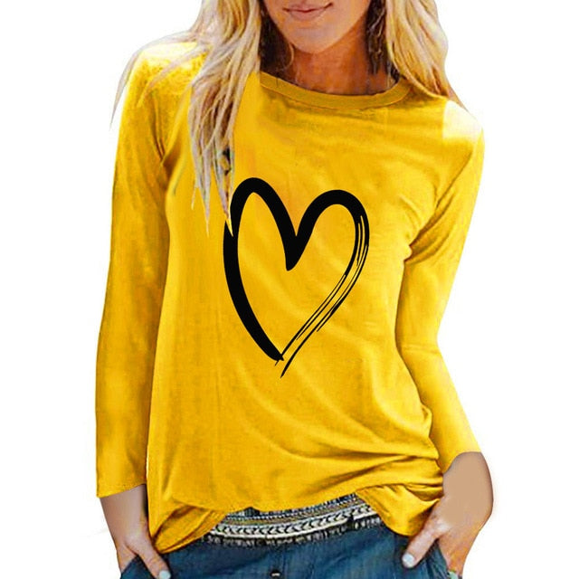 O-neck Long Sleeve Top Loose T-shirt