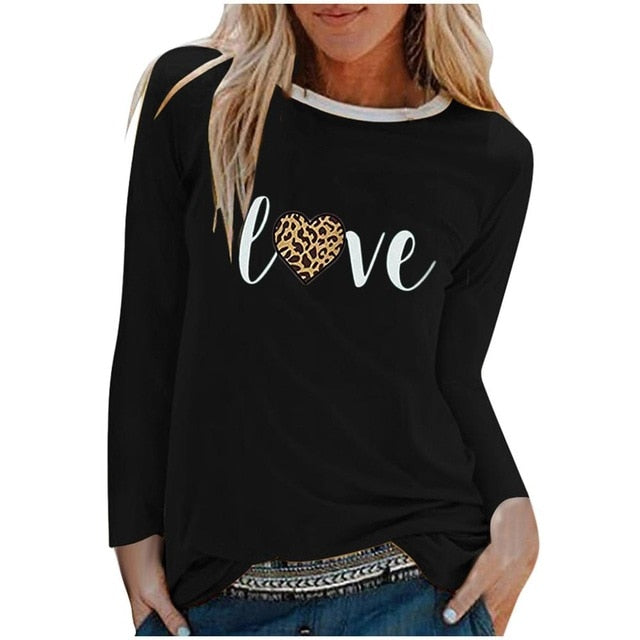 O-neck Long Sleeve Top Loose T-shirt
