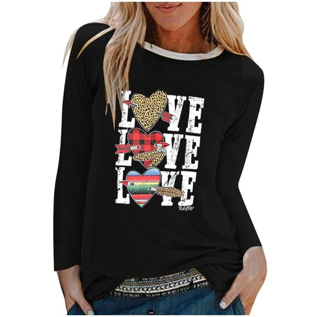O-neck Long Sleeve Top Loose T-shirt
