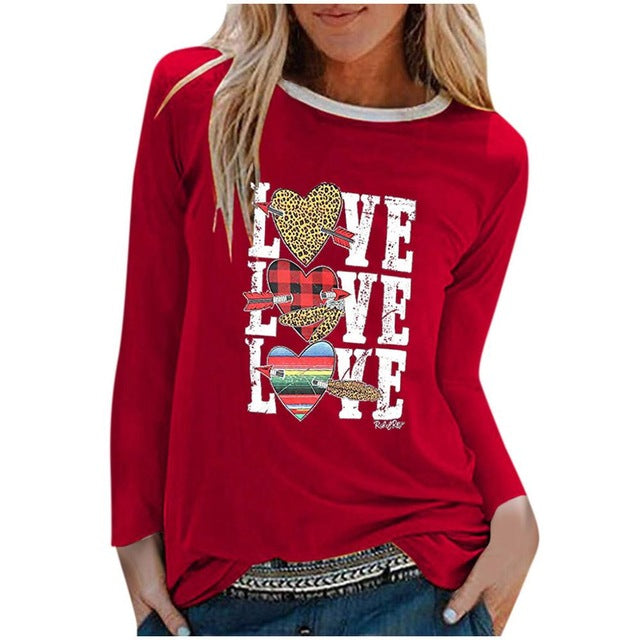 O-neck Long Sleeve Top Loose T-shirt