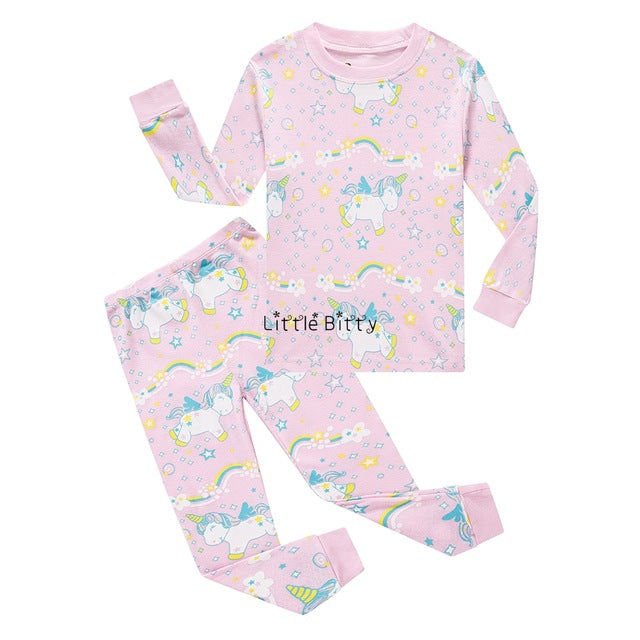 New Baby Girls Long Sleeve Cotton Pajamas