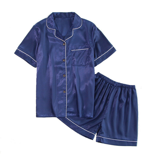 New Silk Satin Pajamas Set
