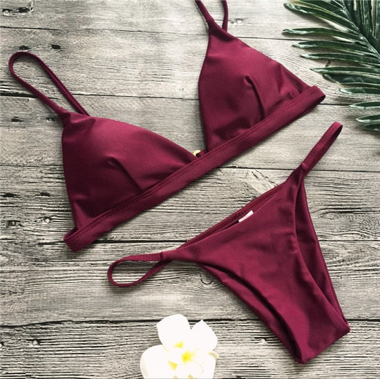 Unpadded Brazilian Bikini Set For Women