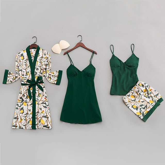 Summer Sexy Women Pajamas with Chest Pads