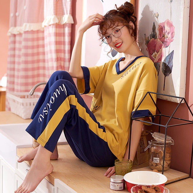 Spring Summer Pajamas Set