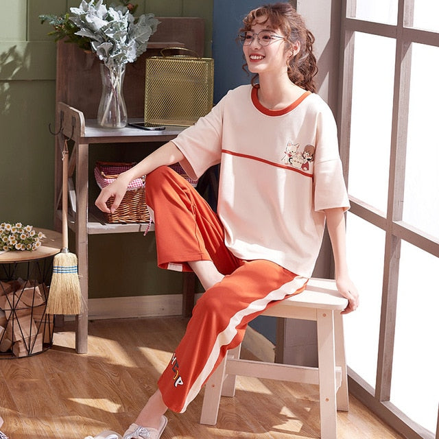 Spring Summer Pajamas Set