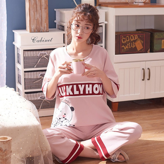 Spring Summer Pajamas Set