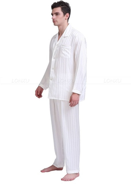 Mens Silk Satin Pajamas Set