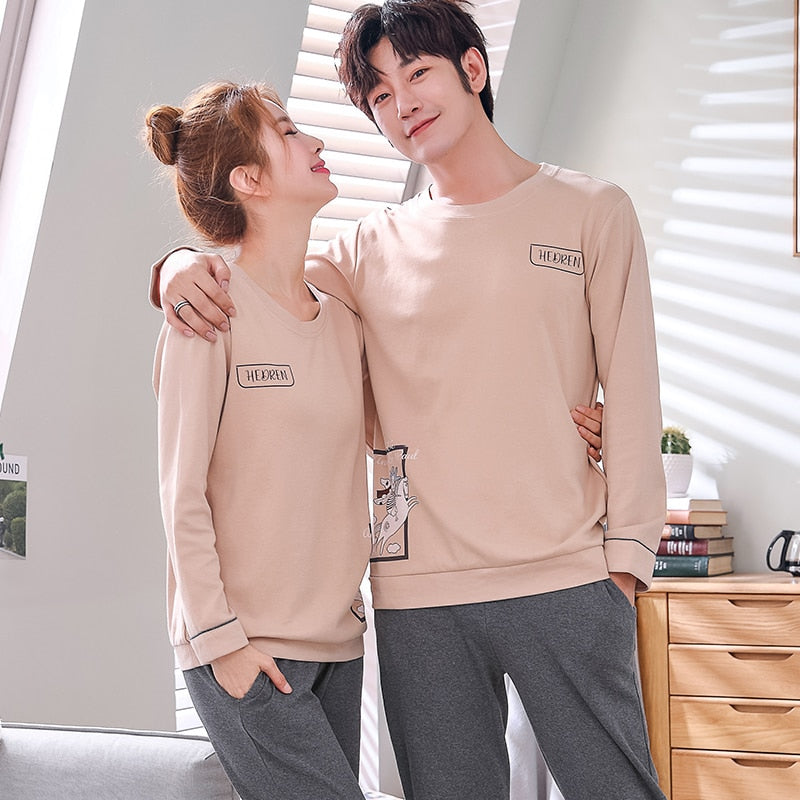 100% Cotton Couple Pajamas - Jeglow store