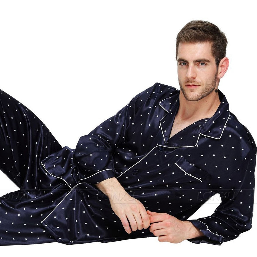Men's Silk Satin Pajamas Set