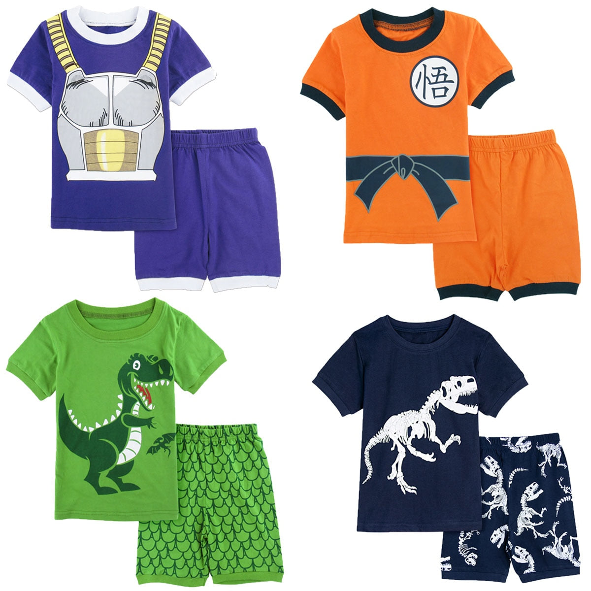 Dinosaur Football Sleepwear Set For Kids
