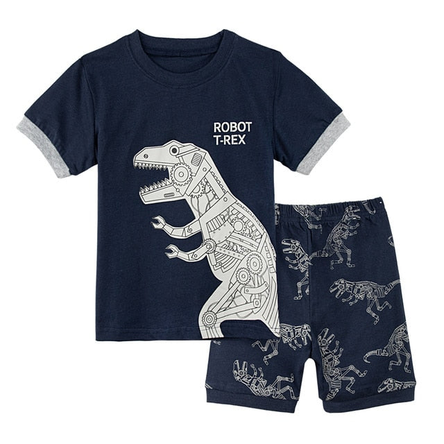 Dinosaur Football Sleepwear Set For Kids