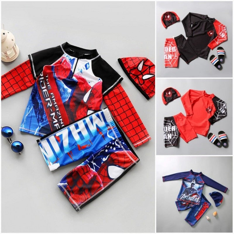 Two-Piece Spiderman Children Swimwear