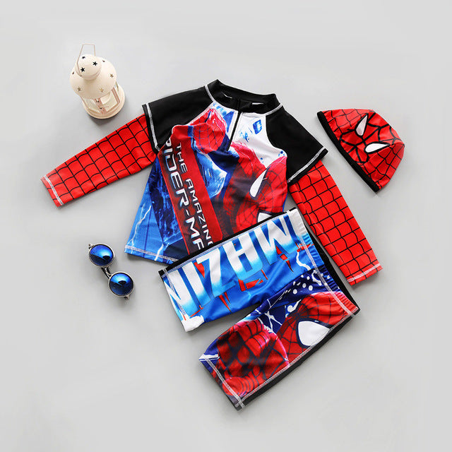 Two-Piece Spiderman Children Swimwear