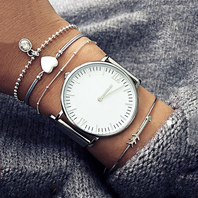 Open Silver Color Bracelet