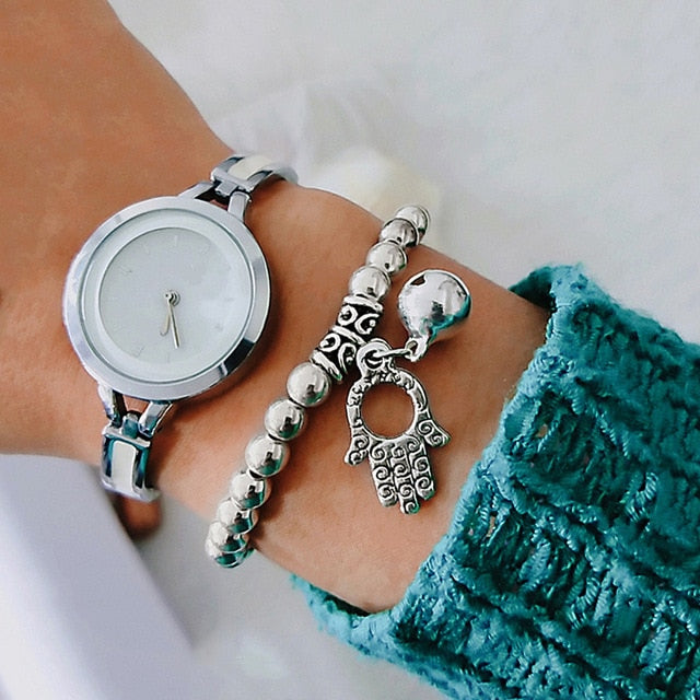 Open Silver Color Bracelet