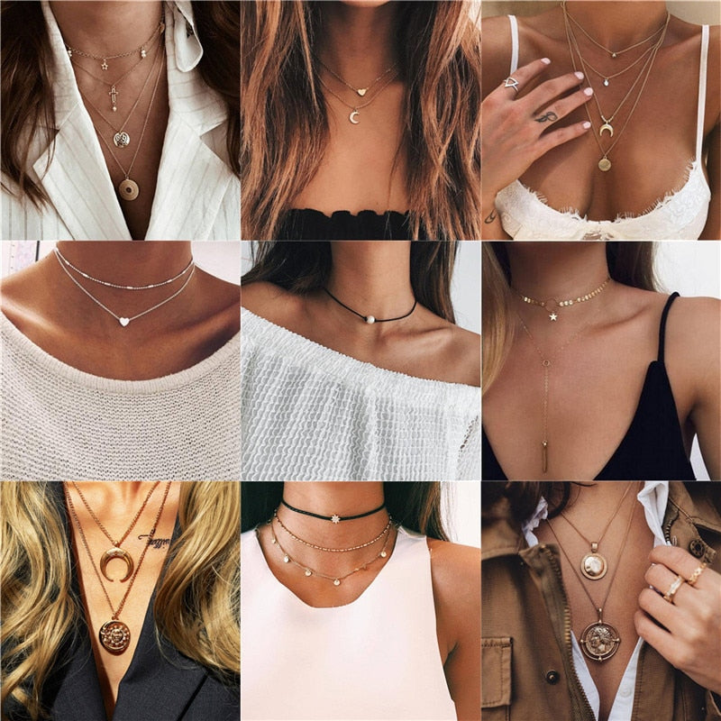 Crystal Heart Choker Necklace For Women