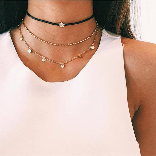 Crystal Heart Choker Necklace For Women
